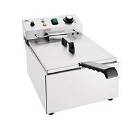Nisbets Essentials Single Tank Electric Fryer in Silver with Simple Dial Temperature Control - Easy Clean Stainless Steel - 3kW - 5L