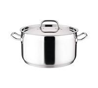 Nisbets Essentials Stainless Steel Stew Pan in Silver with Lid - Easy Clean and Highly Durable - Dishwasher Safe - 5.6L