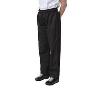 Nisbets Essentials Unisex Polycotton Chef Trousers, Black, Size XL | Ensures all-day comfort and durability in busy commercial kitchens with a low-maintenance, professional finish.