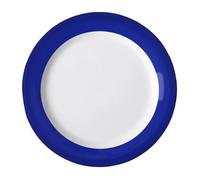 nisbets limited Olympia Kristallon Gala Melamine Plate Blue Rim - 240mm 9 1/2" (Box 6)