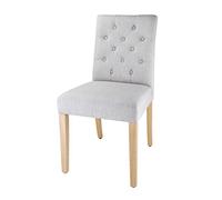 Bolero Chiswick Button Dining Chairs French Grey (Pack of 2)