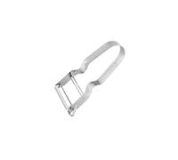 NISBETS Vogue Stainless Steel Serrated Speed Vegetable Peeler CF938 | Finger indents reduce hand fatigue during long prep tasks, built to withstand busy commercial kitchen environments.