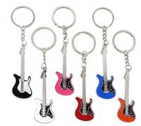 NISCAYA 6PCS Alloy Guitar Keychain - Cute Bass, Mini and Electric Guitar Keyring - Rock Band Key Holder Instrument for Music Lovers