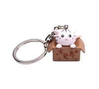 NISCAYA Cartoon Cat Key Rings Chains Pendant Creative Ask For Support Cat Keychain for Kids Girls Car Key Ring Bag Purse Accessories