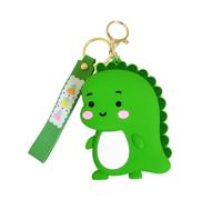 NISCAYA Cartoon Green Dinosaur Silicone Coin Purse Keychain Dinosaur Key Bag Gift Car Key Cute Decoration Kids Women