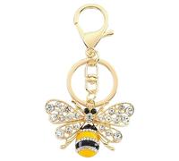 NISCAYA Cartoon Honeybee Rhinestones Crystal Enamel Keychains Cute Yellow Bee Charms Insect Keyrings For Handbag Car Key Jewelry