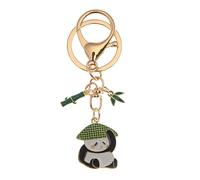 NISCAYA Cartoon Panda Bamboo Keychain Keyring Cute Animal Plant Metal Key Chain Pendant Kawaii Kids Women Bag Ornaments Lovely Keyring Accessories Gift