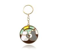 NISCAYA Cute Couple Cat Enamel Keychain Night and Day Rotatable Key Ring Animal Metal Key Chain for Couple His and Hers Key Charm for Handbags, Purses, Bags
