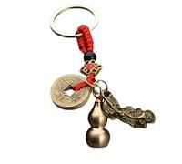 NISCAYA Gourd Keychain Chinese Knot Lucky Coins Pendant Feng Shui Wudi Qian Copper Gourd Pixi Keychain Chinese Style Decorative Pendant Symbolizes Good Luck and Wealth Gift