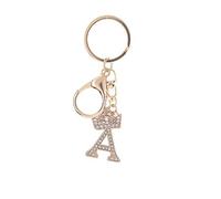 NISCAYA Luxury Crown A Letter Keychain Crystal Alphabet Keyring for Women Backpack Car Key Chain Decoration Fashion Rhinestone Keychain