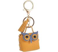 NISCAYA Owl Cute Keychain with Lobster Clasp Keyring Tassel Coin Purse for Women Men Kids Purse Bandbag Backpack Wallet Decor Gift - 2 Pack Yellow