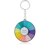 NISCAYA Rainbow Turntable Pendant Keychain WHAT TO EAT Keychain Rotatable Roulette Key Ring Bag Charm for Car Keys Men's And Women's Jewelry Gifts