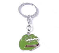 NISCAYA Sad Pepe Frog Keychain Green Frog Pendant Key Chains Cartoon Animal Frog Bag Pendant Car Key Ring Accessories Jewelry Gift for Women Kids