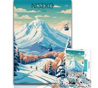 Niseko Japan Jigsaw Puzzles for Teenagers 1000,Challenging Game And Family Play with Fully Interlocking Randomly Shaped Pieces 38x26cm