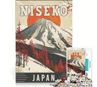 Niseko Japan Vintage jigsaw for adults 1000 pieces | For family fun educational challenge Antistress Vacation at home Killing time 38x26cm