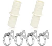 NISENTIA 2 Pcs Washing Machine Waste Pipe Connector, 110810 Durable Plastic Washing Machine Hose Connector with Stainless Steel Pipe Clamps for Efficient Water Waste Management in Dishwasher