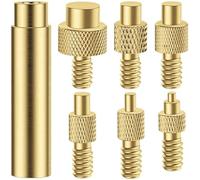 NISENTIA 7PCS Threaded Inserts for Plastic, M2 M3 M4 M5 M6 M8 Heat Set Threaded Inserts with Soldering Tip & Adapter, Metric Brass Knurled Nuts for Plastic and 3D Printing Components