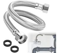 NISENTIA Flexible Tap Connector 15mm, Flexi Pipes for Plumbing, Extra Long 60cm Stainless Steel Braided Flexi Braided Hose Pipe with Washer for Kitchen Bathroom Toilet Taps