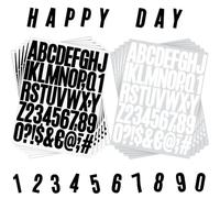 NISENTIA Letter Number Stickers, 400 PCS Alphabet Stickers 8 Sheets 5 cm Stick On Letters Large Vinyl Name Self Adhesive Letters Letraset for Scrapbooking DIY Luggage Signs Water Bottles White Black