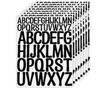 NISENTIA Letter Stickers, 416 Pieces/8 Sheets Self-Adhesive Letters Vinyl Stickers, Letters for Sticking, Adhesive Letters Weatherproof for Postbox, Signs, Address Number, DIY (Black)