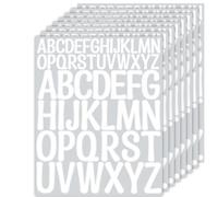NISENTIA Letter Stickers, 416 Pieces/8 Sheets Self-Adhesive Letters Vinyl Stickers, Letters for Sticking, Adhesive Letters Weatherproof for Postbox, Signs, Address Number, DIY (White)