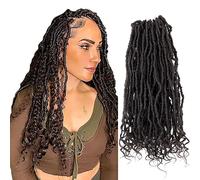 Niseyo Wild Locs 18 Inch Long Soft Pre Looped Goddess Lock Crochet Hair 18 Inch 8 Packs (#4, Brown)