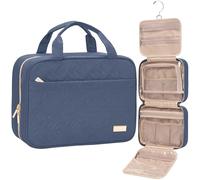 NISHEL Travel Toiletry Bag for Women, Portable Hanging Organizer for Travel-Sized Shampoo, Conditioner, Brushes Se, Medium Size, Aegean-Blue, Aegean-Blue, Stylish