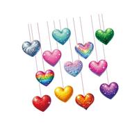 Nishiyuenyi 12 Pieces Hearts Hanging String Paper Banner Heart Garland Creative Crafts Sweet