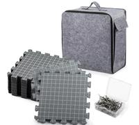 Nishiyuenyi 9 Pieces Knitting Blocking Mats Interlocking Foam Blocking Boards with Printed Grid and Puzzle Style Edges for Shaping Stretching Setting Finished, Gray, Gray