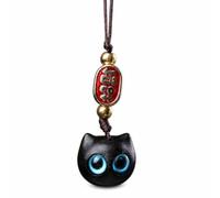 Nishiyuenyi Cat Keychain, Wooden Cat Charm, Black Sandalwood | Luminous Material, Miniature Cat Figure, For Gifting Occasions, For Craft Enthusiasts