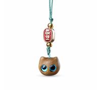 Nishiyuenyi Cat Keychain, Wooden Cat Charm, Green Sandalwood | Luminous Material, Miniature Cat Figure, For Gifting Occasions, For Craft Enthusiasts