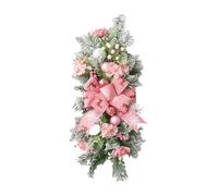 Nishiyuenyi Christmas Wreath for Front Door, Christmas Garland, Artificial Wreath for Home, Indoor and Outdoor, Pink