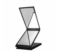 Nishiyuenyi Folding Makeup Mirror Three-Sided Cosmetic Mirror Portable Four-Section Vanity Mirror Flexible Angle Arrangement Suitable for Haircut Makeup Home, Square 4-Fold