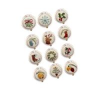 Nishiyuenyi Hand Embroidery Christmas Ornaments Kit Xmas Decor Lightweight Christmas Tree Ornament for Anniversary Restaurant Engagement, Multicolor