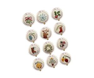 Nishiyuenyi Hand Embroidery Christmas Ornaments Kit Xmas Decor Lightweight Christmas Tree Ornament for Anniversary Restaurant Engagement, Multicolor