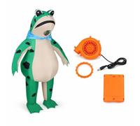 Nishiyuenyi Inflatable Frog Costume Halloween Party, Polyester Material Components, Power Supply, Game Anime Role-Playing, Includes Blower, For Kids, Glowing Frog, Green, Adult (175-185)