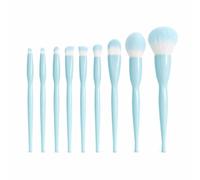 Nishiyuenyi Makeup Brush Collection with Mirror, Synthetic Fiber Makeup Brushes for Daily Application, elf brush set, 9-piece twisted brush set, sky blue