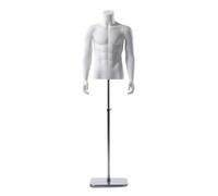 Nishiyuenyi Male Mannequin Torso Display Stand With Adjustable Height Metal Pole For Athletic Apparel Casual Shirts Clothing, color to 5, style to 5