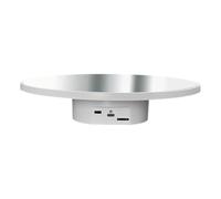 Nishiyuenyi Motorized Rotating Display Stand Automatic Display Tray Rotating Place for Shops, Studio, Library, 25 cm White