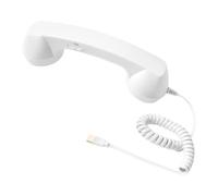 Nishiyuenyi Retro Telephone Handset with Type C Handset, And Speaker. PP Material for Mobile Working And Video Calls, White