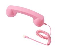 Nishiyuenyi Retro Telephone Handset with Type C Handset, And Speaker. PP Material for Mobile Working And Video Calls, Pink