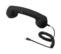 Nishiyuenyi Retro Telephone Handset with Type C Handset, And Speaker. PP Material for Mobile Working And Video Calls, Black