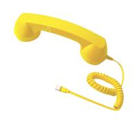 Nishiyuenyi Retro Telephone Handset with Type C Handset, And Speaker. PP Material for Mobile Working And Video Calls, Yellow