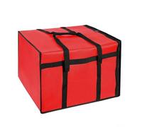 Nishiyuenyi Thermal Insulated Hot Cold Bag with Quilted Interior Zip Closure Reinforced Hand Straps Non Woven Build Suitable for Catering Jobs, Red Black, 50 50 15cm