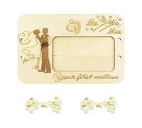 Nishiyuenyi Wooden Money Clip Holder for Decorative Display and Gift, Couple