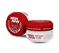 NISHMAN Aqua Gel Wax for Men B3 - Flaming 150g - Mango Scent - Natural Shine Look - Ultra High Strong Hold - Long-Lasting Control and Definition