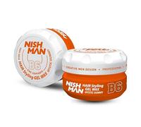NISHMAN Aqua Gel Wax for Men B6 - Mystic Gummy 150g - Peach Scent - Natural Shine Look - Ultra High Strong Hold - Long-Lasting Control and Definition