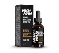 NISHMAN Beard & Mustache Care Oil Argan - Gold One 30ml - Natural Oil for Hydration, Care & Styling of Beard & Mustache - For a Soft, Healthy & Shiny Beard