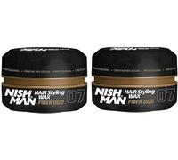Nishman Hair Styling Wax for Men, 07 Gold One 150 ml | Edge Control | Ultra High Strong Hold | Hair Clay Aqua Wax (2 Pack)