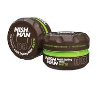 NISHMAN Hair Wax for Men, MATTE Finish - 150 ml, Vanilla Scent | Edge Control | Ultra High Strong Hold | Men's Hair Gel